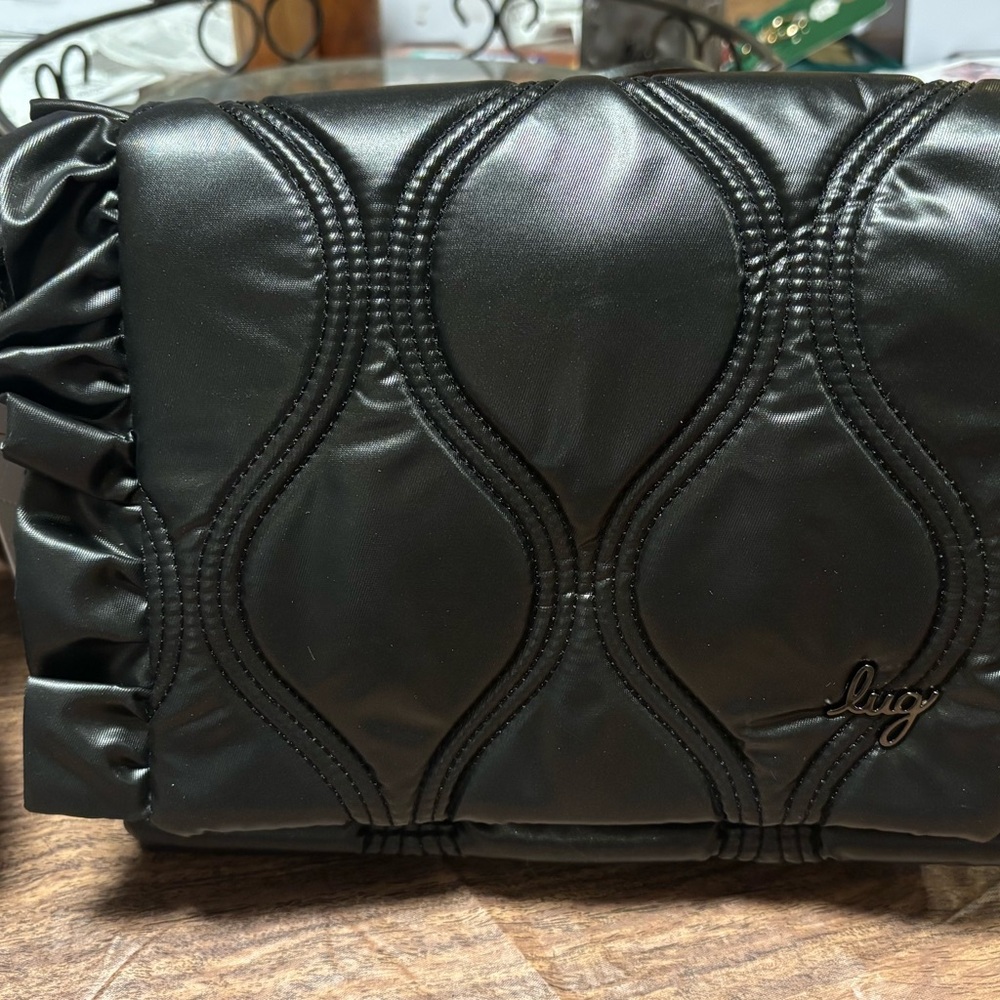 NWT Lug Conga Metallic Black TWO STRAPS INCLUDED